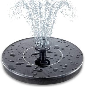 Solar Bird Bath Fountain Pump, Upgrade 1.4W Solar Fountain with 6 Nozzle, Free Standing Floating Solar Powered Water Fountain Pump for Bird Bath, Garden, Pond, Pool