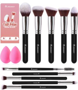 Makeup Brushes, Gentle on Skin, Tap Paw Makeup Brushes，Effective Application Make up Brushes - 12Pcs Makeup Brush Set, Foundation Brush with 2Pcs Blender Sponge