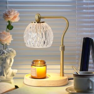 Candle Warmer Lamp Electric Candle Lamp with Timer Dimmable Wax Melt Warmer for Scented Wax with 2 Bulbs Adjustable Candle Warming Lamp