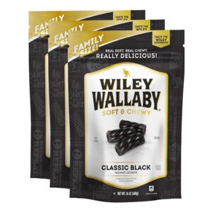 Licorice 24 Ounce Classic Gourmet Soft & Chewy Australian Black Licorice Candy Twists, 3 Pack