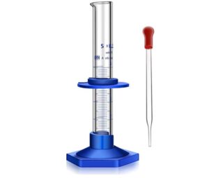 Thick Glass Graduated Cylinder Measuring Liquid Lab Cylinders with Anti-falling Plastic Base and Bumper Guards