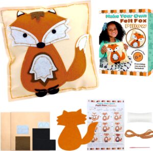 Kids Sewing Kit - Sewing Kit for Kids, Kids Sewing Kits Age 5-8, Kids Sewing Crafts, Make Your Own Felt Pillow, Felt Pillow Kit
