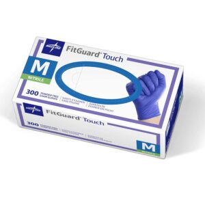 FitGuard Touch Nitrile Exam Gloves, Disposable, Powder-Free, Cobalt Blue